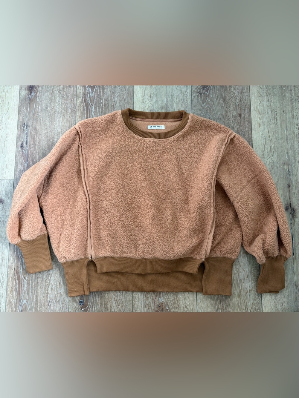 We The Free Women's Sherpa Crewneck Sweater in Tan Brown